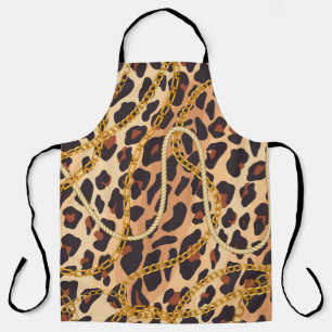 Chain seamless pattern. Animal print. Baroque tren Apron