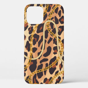 Chain seamless pattern. Animal print. Baroque tren iPhone 12 Case