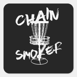 Chain Smoker Disc Golf Golfer Frisbee Player Square Sticker