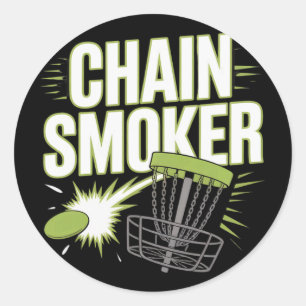 Chain Smoker Disc Golf Sket Frisbee Player Classic Round Sticker