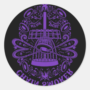 Chain Smoker Funny Disc Golf Design Ace Run Pure  Classic Round Sticker