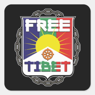 Chained Free Tibet Square Sticker