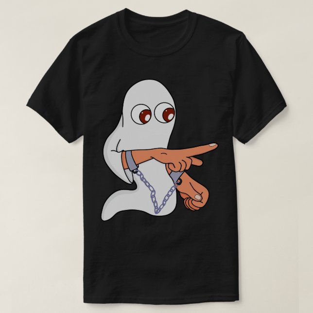 Chained ghost pointing forward T-Shirt (Design Front)