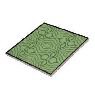 Chained Link Reaction Grey On Pistachio Pattern Tile