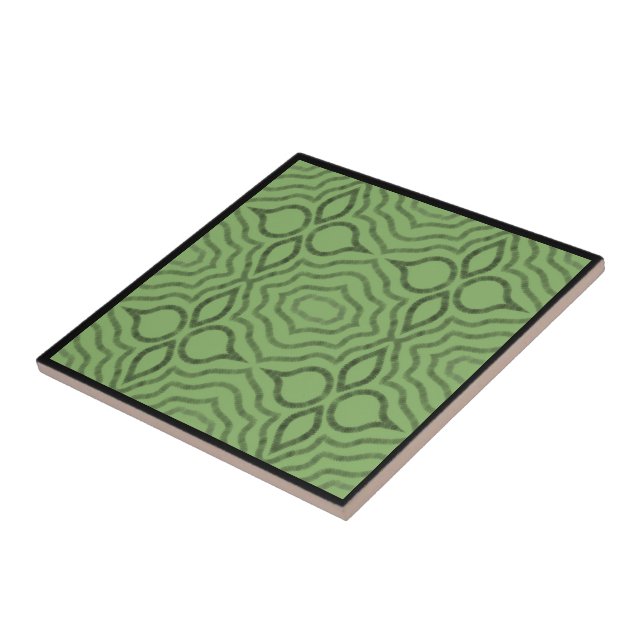 Chained Link Reaction Grey On Pistachio Pattern Tile (Side)