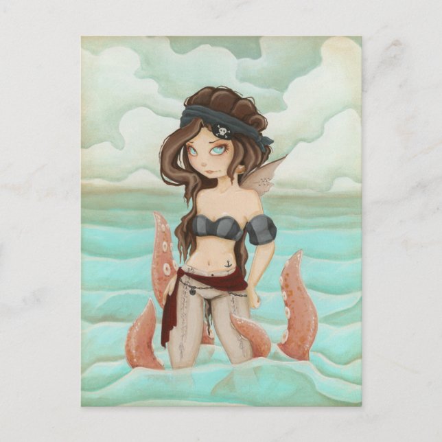 Chained to the Sea - Pirate fairy post card (Front)