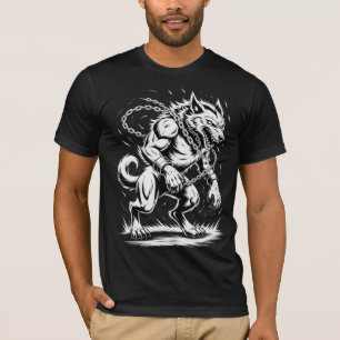 Chained Werewolf Art Vintage Horror Beast T-Shirt
