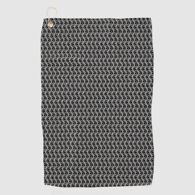 Chainmail Mediaeval Armour Golf Towel (Front)