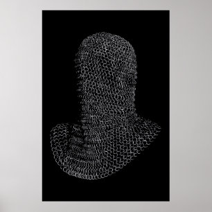 Chainmail Warrior Hood Poster