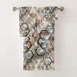 Chains on palm leaves. bath towel set