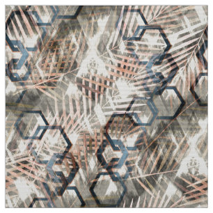 Chains on palm leaves. fabric