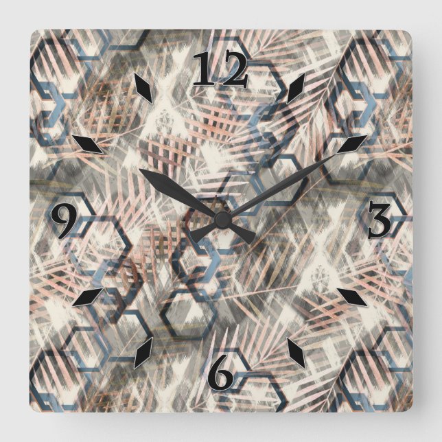 Chains on palm leaves. large clock (Front)