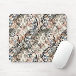 Chains on palm leaves. mouse pad