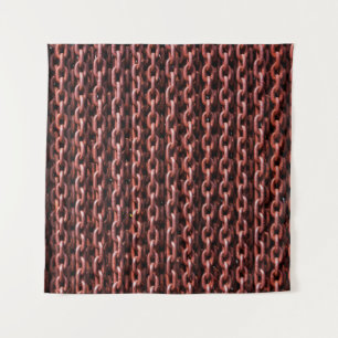 Chains rusty links iron metal tapestry