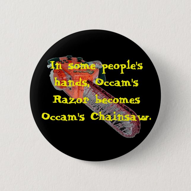 chainsaw 6 cm round badge (Front)