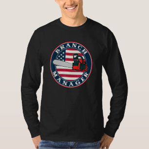 Chainsaw American Flag Branch Manager T-Shirt