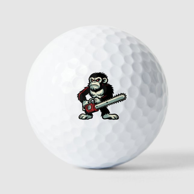 Chainsaw Chimp Golf Balls (Front)