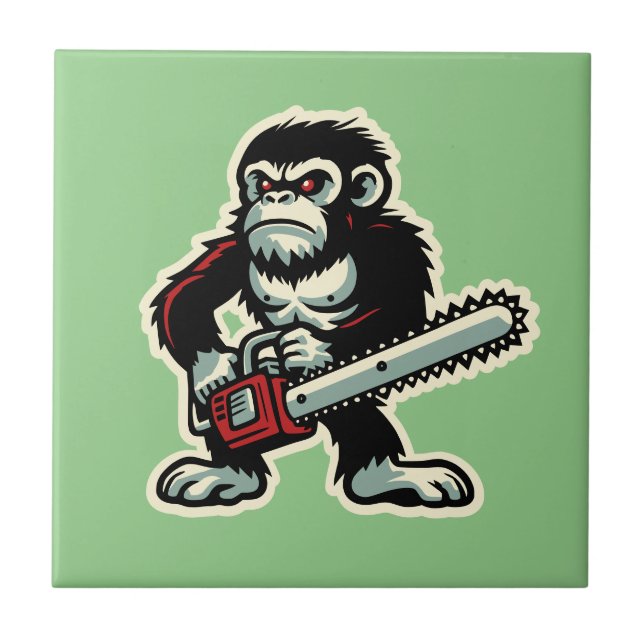 Chainsaw Chimp Tile (Front)