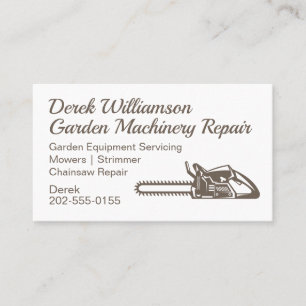 Chainsaw Garden Machinery Repair Business Card