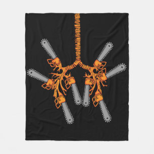 Chainsaw Gift Men Arborist Lumberjack Chainsaw Fleece Blanket