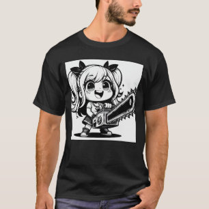 Chainsaw Girl Punk Goth Horror Fan friend T-Shirt