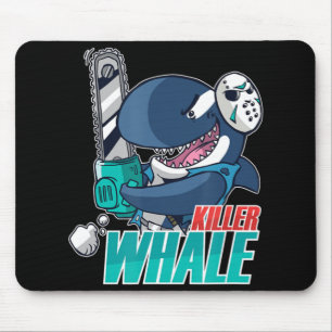 Chainsaw Killer Whale Costume Fun Orca Halloween Mouse Pad