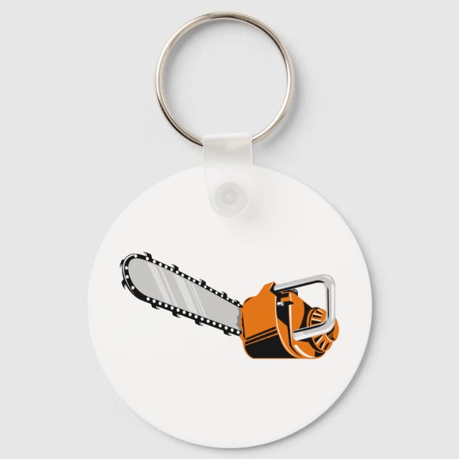 chainsaw retro style key ring (Front)