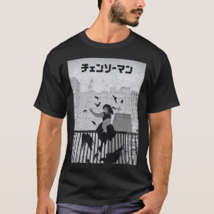 Chainsaw Reze – Dark Anime Cityscape Illustration T-Shirt