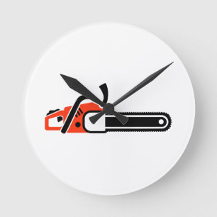 Chainsaw Round Clock