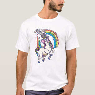 Chainsaws unicorn comes to kill fun gift T-Shirt