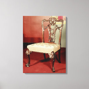 Chair, Chippendale 'Director' design, c.1760 Canvas Print