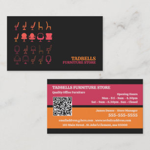 Chair Icons - Furniture Store Sales Business Card