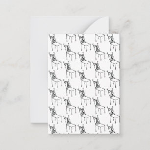 Chair Line Art Drawing Card