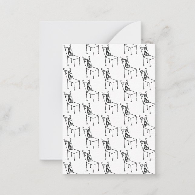 Chair Line Art Drawing Card (Front)