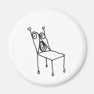 Chair Line Drawing Art Magnet