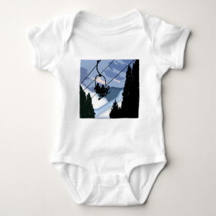 Chairlift Full of Skiers Baby Bodysuit