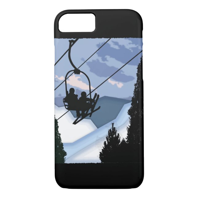 Chairlift Full of Skiers Case-Mate iPhone Case (Back)