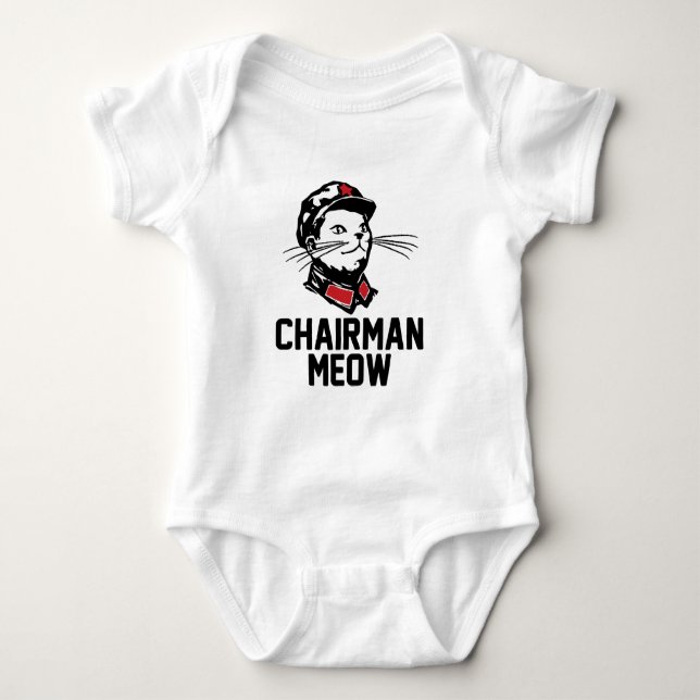 Chairman Meow (Mao) Design Baby Bodysuit (Front)