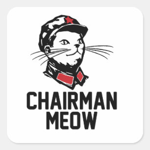 Chairman Meow (Mao) Design Square Sticker