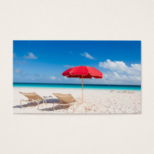 Chairs and umbrellas on a tropical beach