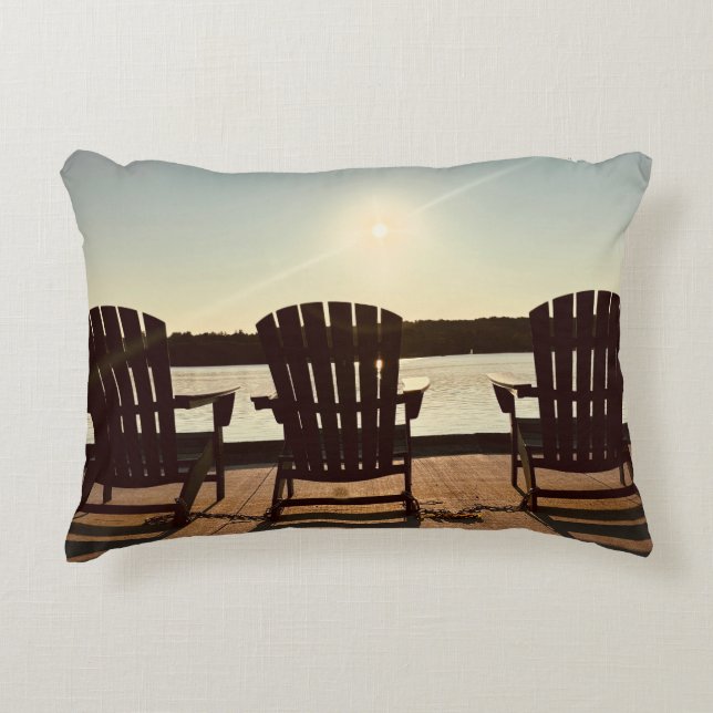 Chairs by the lake decorative cushion (Front)