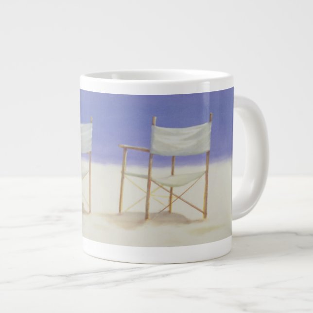 Chairs on the beach 1995 large coffee mug (Front Right)