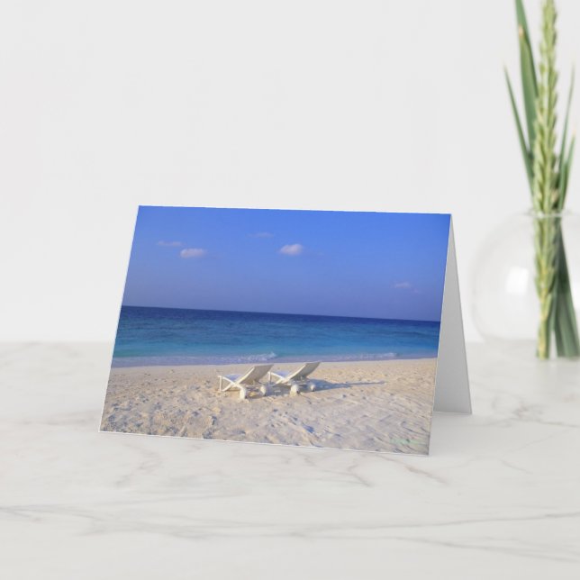 Chairs on the beach - customisable card (Front)