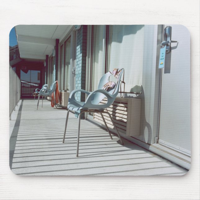 Chairs Outside Beach Hotel Rooms Mouse Pad (Front)