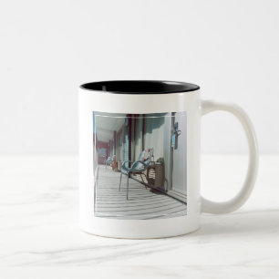 Chairs Outside Beach Hotel Rooms Two-Tone Coffee Mug