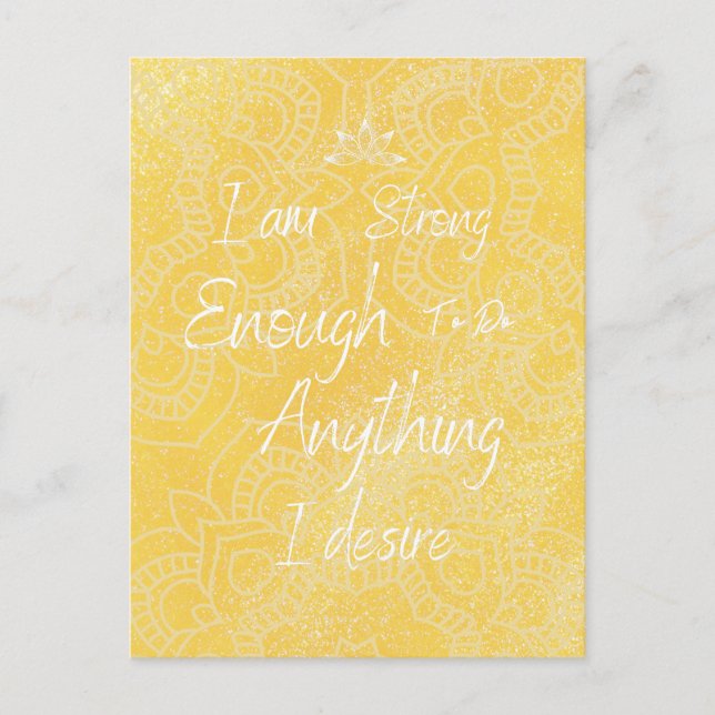 Chakra affirmations | Solar Plexus | Mandala   Postcard (Front)
