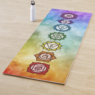 Chakra bold rainbow colour flow mantra yoga mat