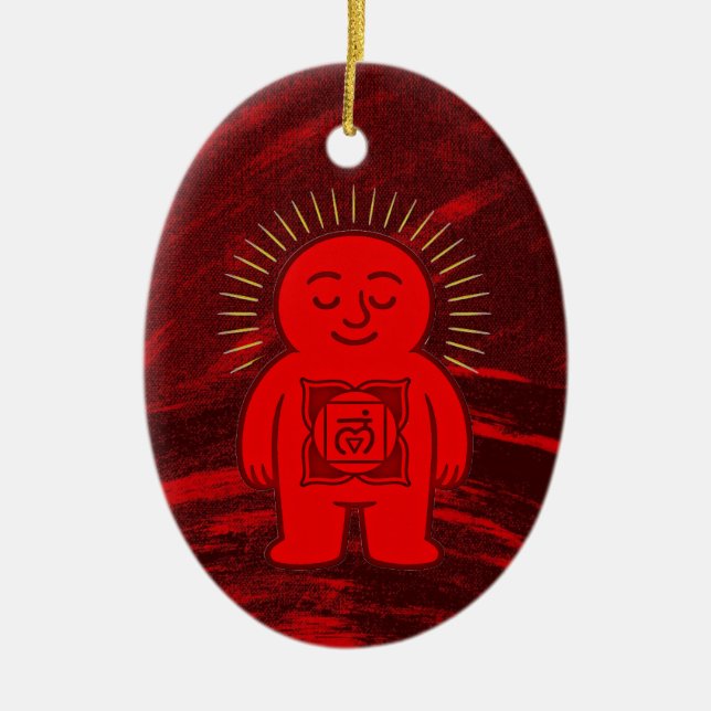 Chakra Buddies: Root Chakra Ceramic Tree Decoration (Front)