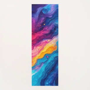 Chakra Colors Fire & Ice Abstract Paint Yoga Mat
