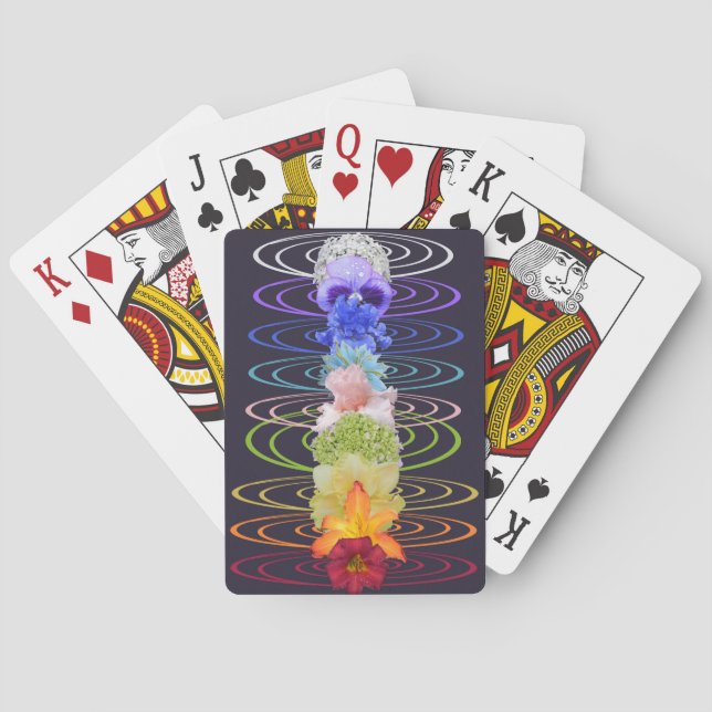 Chakra Colour Flowers Zen & Meditation Playing Cards (Back)